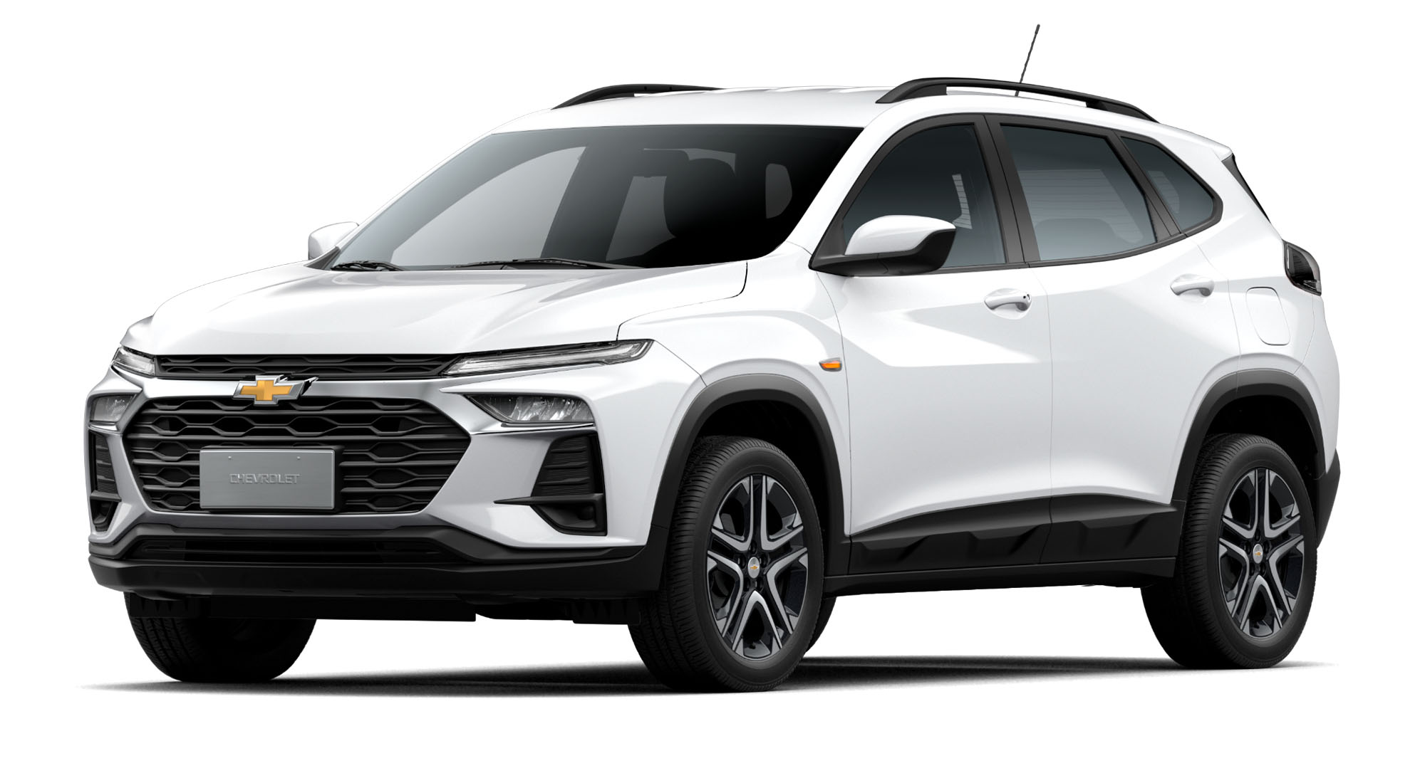 Chevrolet Tracker Turbo color Blanco Summit vista frontal en fondo blanco